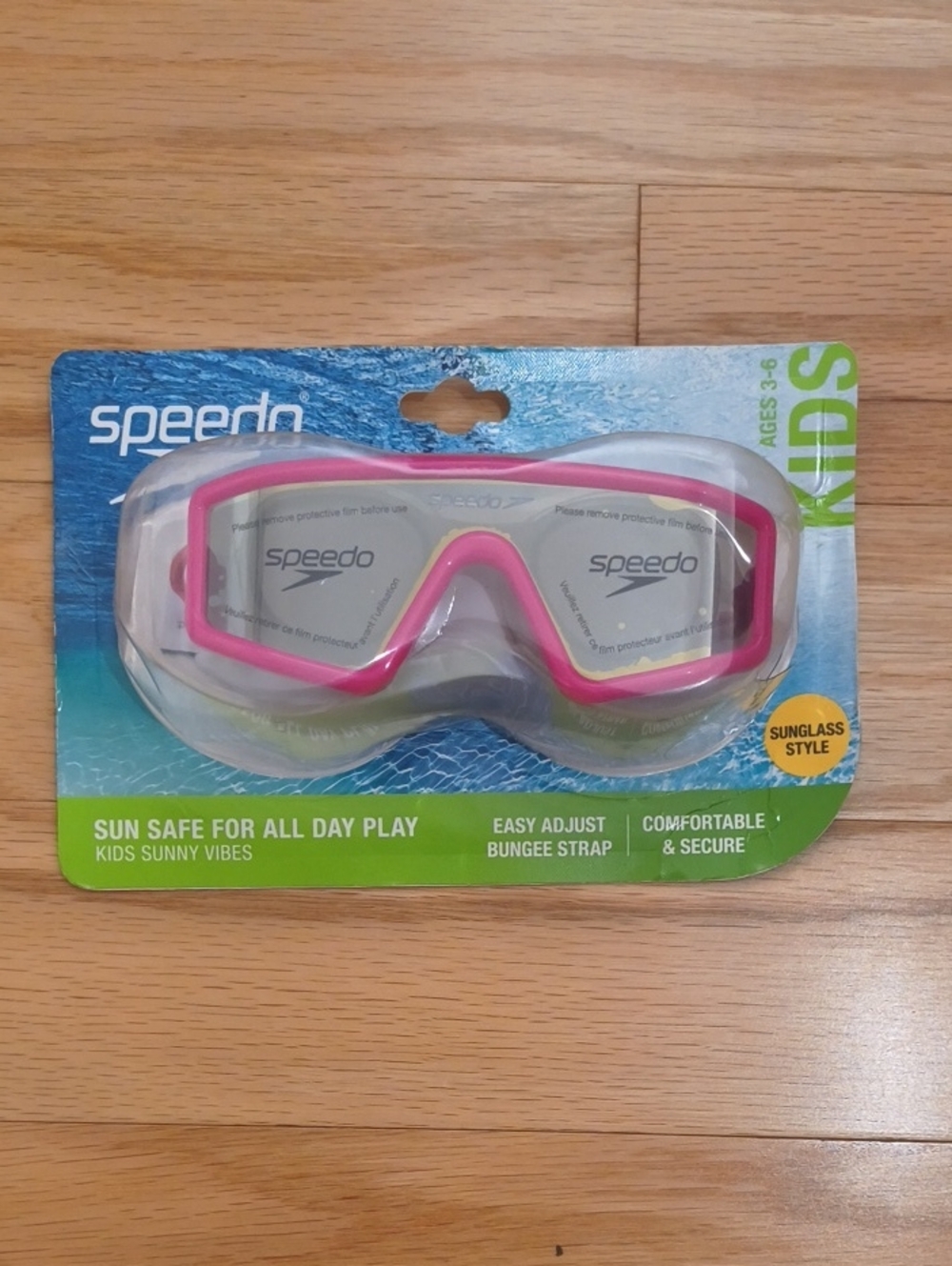 Speedo Pink Frame Kids Swim Goggles Ages 3-6 NWT